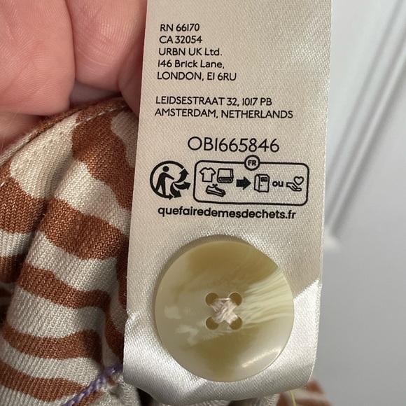 Maeve Colette Wide Leg Linen Blend Hi Rise Pants Zebra Swirl Brown Cream 31 - Picture 15 of 15